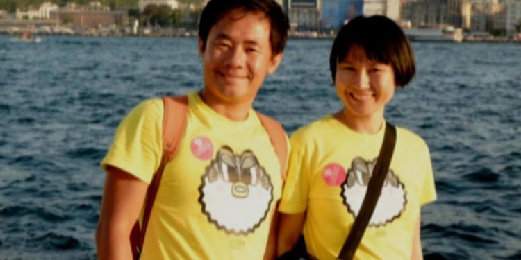 In better times: Xiyue Wang and his wife Hua Qu