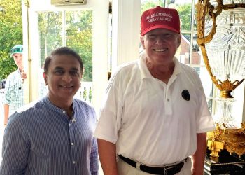 Gavaskar met Trump at the Trump Bedminster Golf Course in New York.