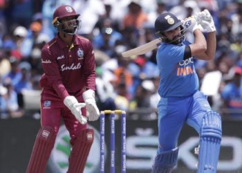 Chasing a target of 168, West Indies laboured their way to 98/4 in 15.3 overs before the rain forced the play to be suspended.