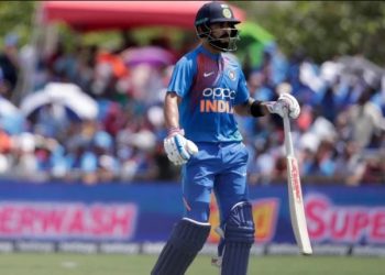 Chasing a target of 168 handed by India here Sunday, West Indies laboured their way to 98/4 in 15.3 overs before rain forced play to be suspended and the Men in Blue were declared winner.