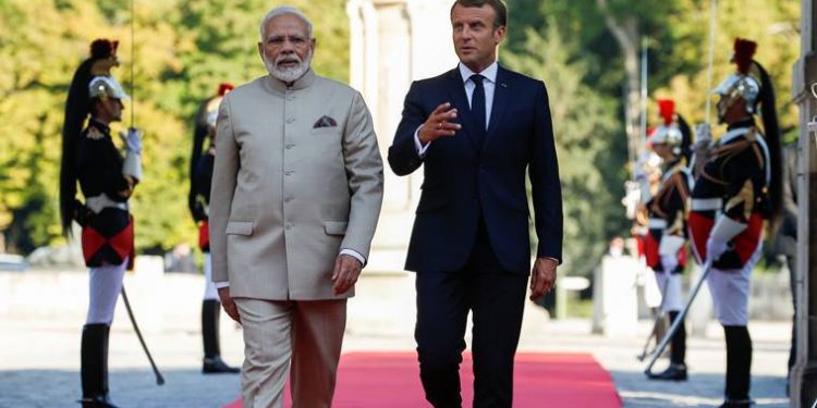 Prime Minister Narendra Modi held talks with French President Emmanuel Macron Thursday at Chateau de Chantilly.