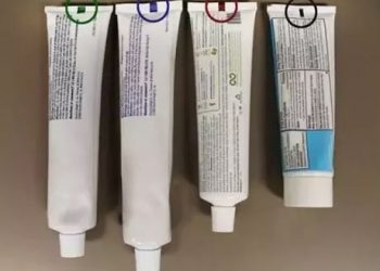 This is what the different coloured stripes on packs of toothpaste indicate