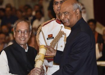 Mukherjee was conferred the highest civilian award by his successor Ram Nath Kovind Thursday.