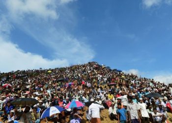 Under the scorching sun, thousands joined in a popular song with the lyrics ‘the world does not listen to the woes of Rohingya’.