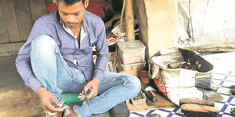 Mending footwear is no menial job for 33-yr-old Deva