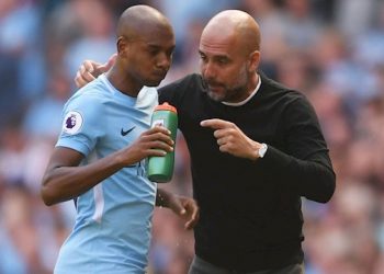 Pep Guardiola and Fernandinho