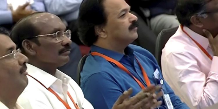 ISRO chairman K Sivan (centre) and other scientists of ISRO