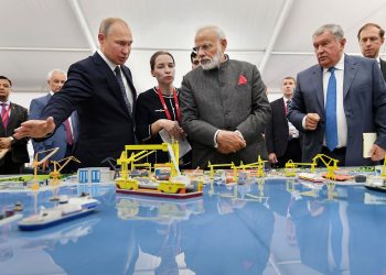 During his visit to the shipyard, Prime Minister Modi was accompanied by President Putin.