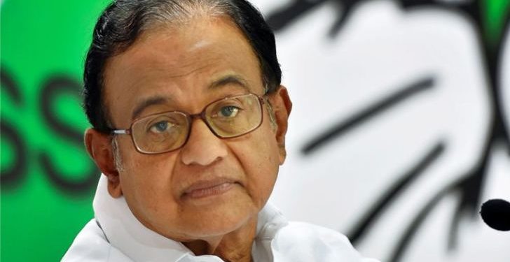 New Delhi: Former finance minister P Chidambaram gestures looks on during an event where he addressed the media about completion of one year of Goods and Service Tax (GST), in New Delhi on Sunday, July 01, 2018. (PTI Photo/Subhav Shukla) (PTI7_1_2018_000047A)
