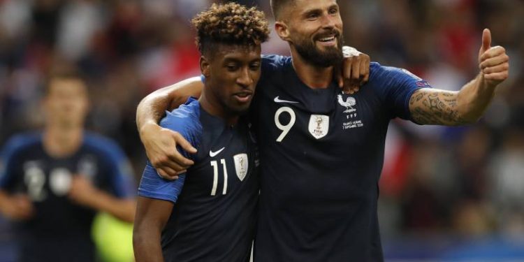 Coman with Olivier Giroud.