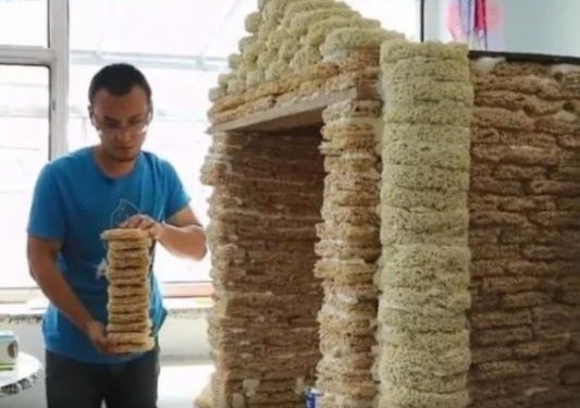 Surprising! A house made up of Noodles