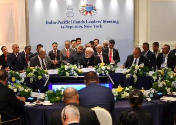 Modi at the India-Pacific Islands Developing States (PSIDS) Leaders' Meeting.