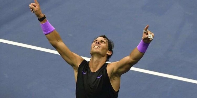 Nadal outlasted Medvedev 7-5, 6-3, 5-7, 4-6, 6-4 in four hours and 49 minutes in front of an electric Arthur Ashe Stadium Sunday.