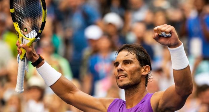 The 33-year-old Spaniard, who won his 12th French Open title in June, advanced to the last 16 by defeating 170th-ranked South Korean qualifier Chung Hyeon 6-3, 6-4, 6-2 Saturday.