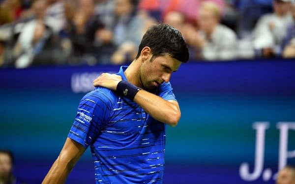 Swiss 23rd seed and 2016 champion Wawrinka led Djokovic 6-4, 7-5, 2-1 when the Serb quit, having received treatment on his troublesome left shoulder before the start of the third set.