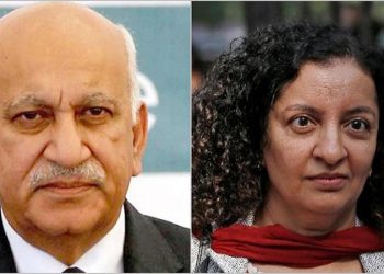 Former Union Minister MJ Akbar (L) and Priya Ramani