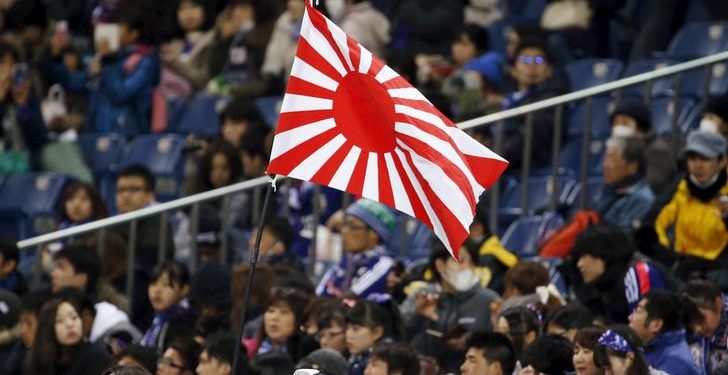 The 'Rising Sun' flag has been an ensign for Japan's Maritime Self-Defence Forces since 1954, but in much of East Asia, it is seen as a symbol of the country's military aggression during World War II.