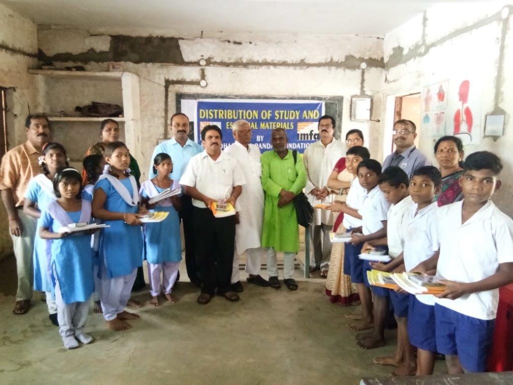 BIPF distributes study materials among kids