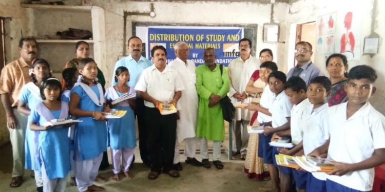 BIPF distributes study materials among kids