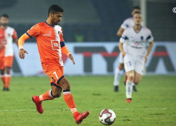 Mandar Rao Desai with the ball