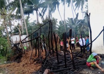 Four rooms gutted, livestock half burnt