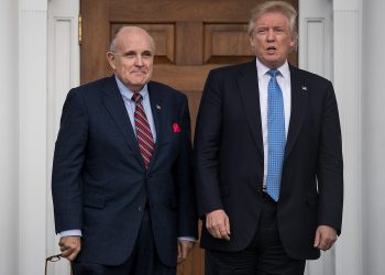 Rudy Guiliani (L) and Donald Trump