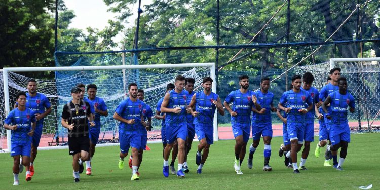 Odisha FC players sweat it out ahead of their match against Jamshedpur FC