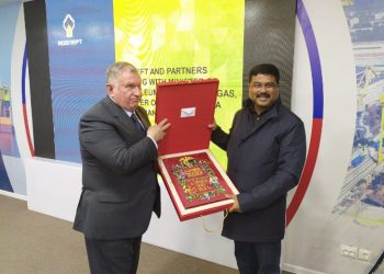 Dharmendra Pradhan and Igor Sechin