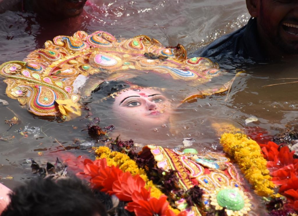 Durga Puja idol immersion in Cuttack and Bhubaneswar