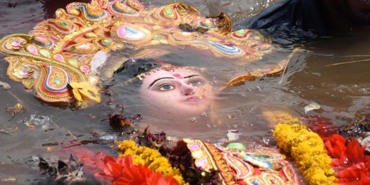 Durga Puja idol immersion in Cuttack and Bhubaneswar