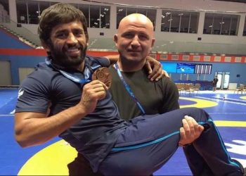 Bajrang Punia and his coach