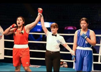 Tanishbir Kaur Sandhu at the ASBC Asian Junior Boxing Championships