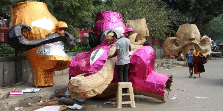 The making of Ravana effigies