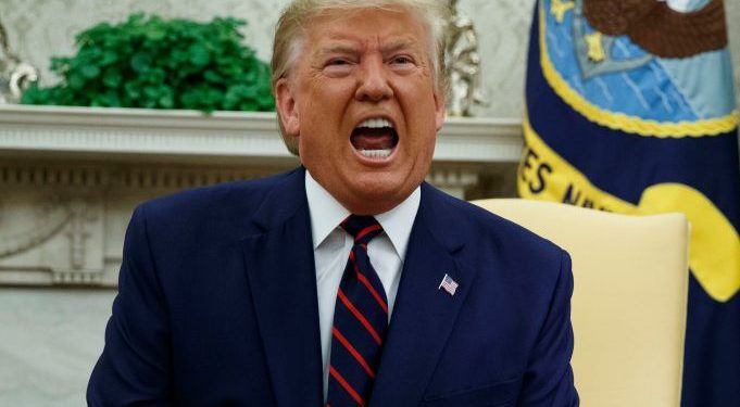 Mandatory Credit: Photo by Evan Vucci/AP/Shutterstock (10434333bm)
Donald Trump, Sauli Niinisto. President Donald Trump speaks during a meeting with Finnish President Sauli Niinisto in the Oval Office of the White House, in Washington
Trump, Washington, USA - 02 Oct 2019