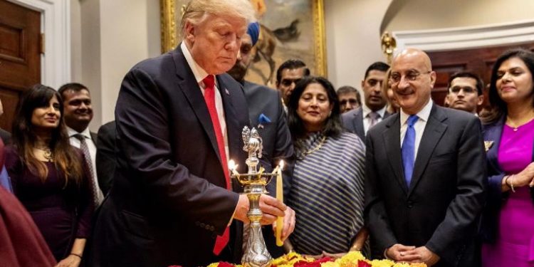 Donald Trump celebrating Diwali at White House. File pic