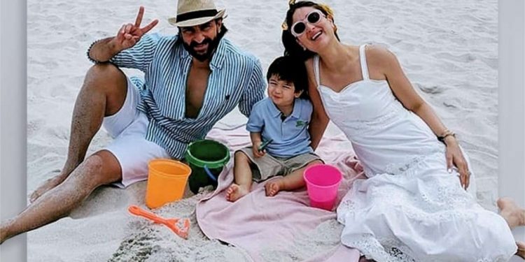 The happy trio: Saif Ali Khan and Kareena Kapoor with son Taimur