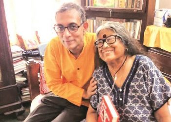 Nabaneeta Dev Sen with Nobel winner Abhijit Banerjee