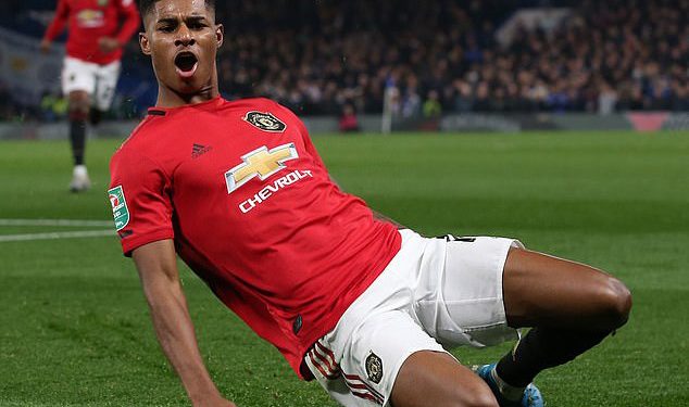 Marcus Rashford got one of the goals for Manchester United against Partizan