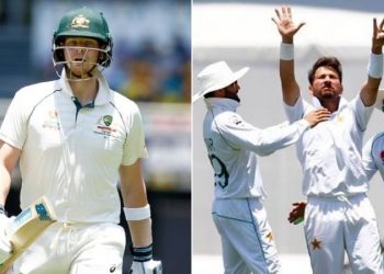 Steve Smith (Left) and Yasir Shah