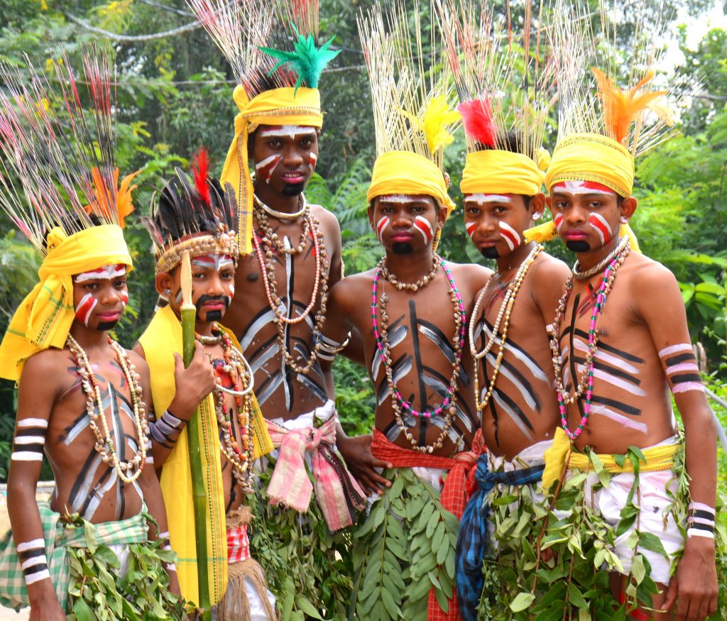 A dance group in tribal-attire performing at Sishu Mahotsav ‘Mahak’ in Deogarh