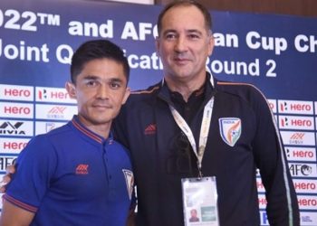 Sunil Chhetri and Igor Stimac