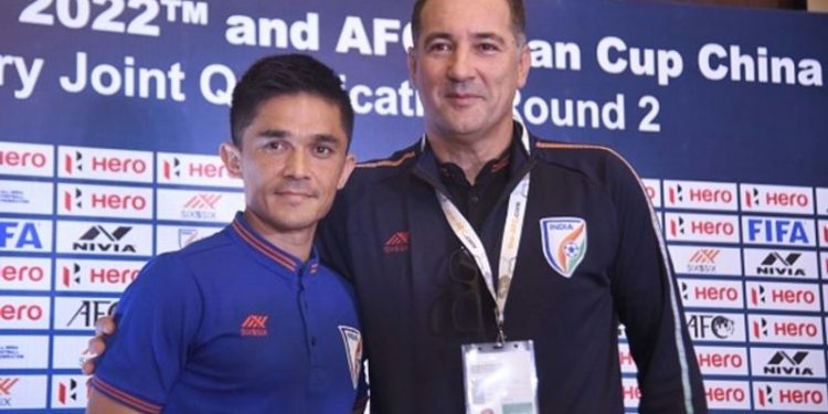 Sunil Chhetri and Igor Stimac