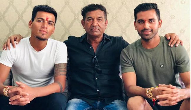 (From left): Rahul Chahar, Lokendrasingh Chahar and Deepak Chahar