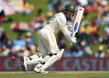 Quinton de Kock hits out during Test against England, Thursday