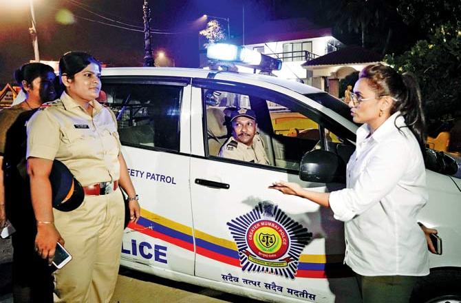 Actress Rani Mukerji meets special night patrol police team