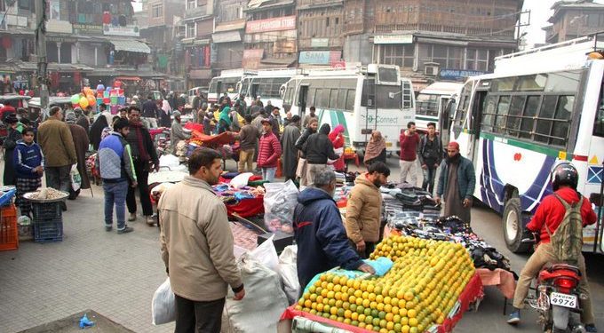A market place in Srinagar