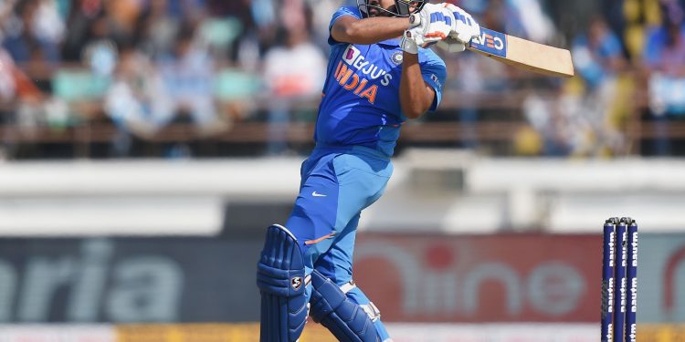 Rajkot: Indian batsman Rohit Sharma plays a shot during the second one day international (ODI) cricket match between India and Australia, at Saurashtra Cricket Association Stadium in Rajkot, Friday, Jan. 17, 2020.(