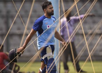 Rohit Sharma at the nets, Sunday