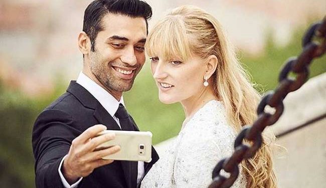 In happier times: Kushal Punjabi and Audrey Dolhen