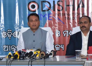 Minister Dibya Shankar Mishra addresses the media regarding the MSME Trade Fair, Sunday